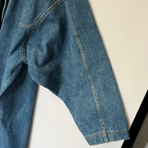 Cherokee Vintage 80’s Oversized Denim Duster Trench Coat Jacket USA made M - Picture 8 of 13